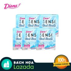 Bộ 6 gói Băng vệ sinh Diana SENSI Cool Fresh siêu mỏng cánh Gói 8 miếng