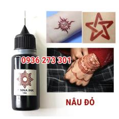 Mực xăm (tattoo) trái cây tạm thời 7-10 ngày mực Đen, Đỏ, Nâu đỏ tặng 6 hình khuôn