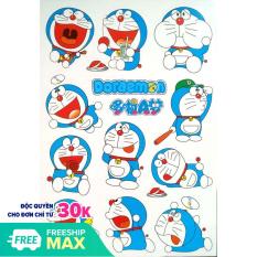 Tấm sticker dán chủ đề DORAEMON ( kích thước 18.5cm x 27cm )