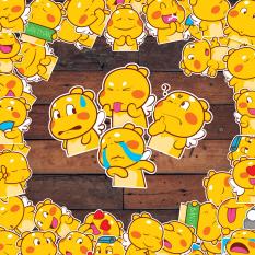 Sticker 9cm x 10cm chủ đề gấu bông Qoobee 25 cảm xúc ngộ nghĩnh chống nước dán điện thoại, laptop, xe đạp, nón bảo hiểm,…