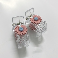 Kẹp tóc càng cua dẻo không gãy hoa cúc đủ màu (3 răng)