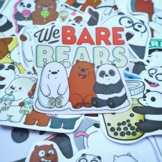 Bộ hình dán We Bare Bears sticker chống nước cao cấp, không bay màu