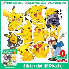 75 mẫu sticker không trùng chủ đề Pikachu Pokemon Bửu bối thần kỳ biểu cảm cực dễ thương dán xe đạp, laptop, điện thoại, tủ lạnh, vali,…