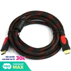 Cáp hdmi chuẩn 1.4 2 đầu dài 5M siêu nét thiết kế sợi dây mềm dẻo độ bền cao kết nối cho máy tính, máy chiếu, tivi (bọc lưới)