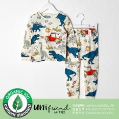 Unifriend Bộ Dài Tay Bé Trai Dino Ảnh Thật Cotton Giấy