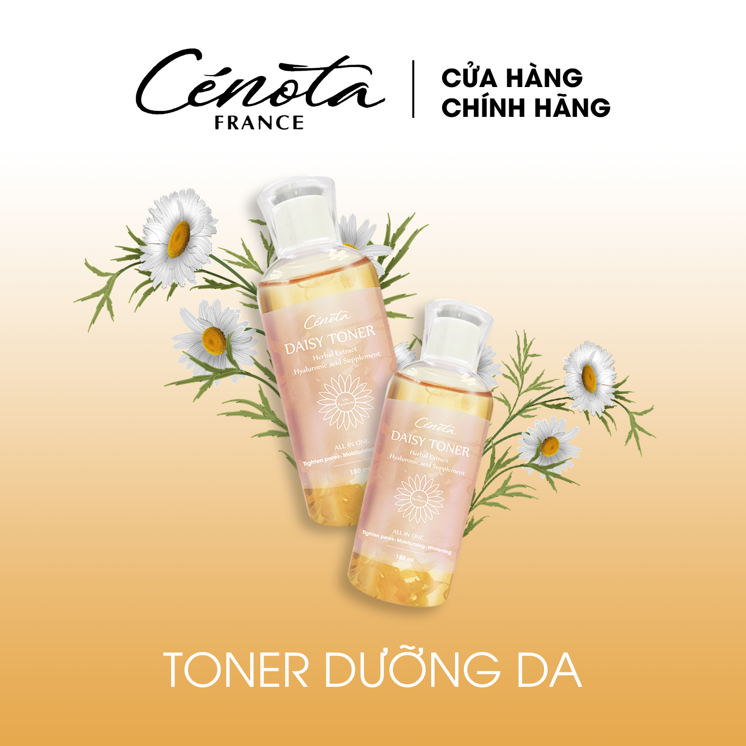 Toner hoa cúc Cénota Daisy 300ml - Cung cấp độ ẩm, làm mềm da và ngăn ngừa mụn