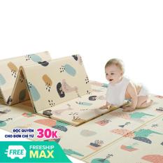 Thảm trải sàn xốp XPE 2 mặt phủ Silicone Hàn Quốc mẫu đẹp chống thấm tuyệt đối, chống ngã, chống trơn trượt, chống va đập cho bé cho bé tập bò – thảm trải sàn gấp gọn được có túi siêu êm bền đẹp