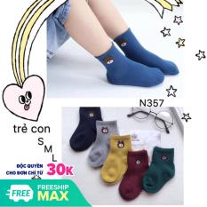 Sỉ 10 Đôi tất gấu bé gái bé trai 0-5 tuổi kèm túi rút