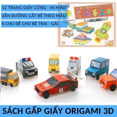 Sách gấp giấy Origami 3D Nhật Bản (Chọn 1 hoặc Bộ 4 quyển chủ đề bé Trai-Gái) bìa cứng có màu