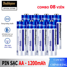 [Hộp 8 viên] Pin tiểu sạc AA 1200mAh Doublepow cao cấp (pin xanh) – Bảo hành chính hãng