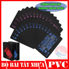 Bộ Bài Tây Nhựa Đen PVC Chống Thấm Nước, Chống Gian Lận, Chia Trộn Bài Dễ Dàng, Poker Đa Năng Chơi Bài…Ảo Thuật, Phi Bài, bộ bài tây mạ vàng, bộ bài tây ảo thuật, bộ bài tây plastic, tú lơ khơ cuulongstore