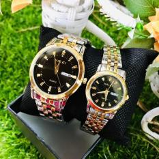 (Tặng kèm hộp và pin) Đồng hồ thời trang nam nữ Halei 2 lịch dây demi
