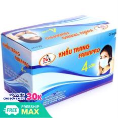 Hộp 50 cái khẩu trang y tế 4 lớp Nam Anh Famapro (Màu xanh)