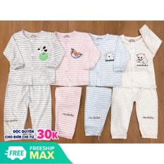 Bộ Dài Tay Noubaby Kẻ Cotton Mềm Mịn 4-14kg Có Video