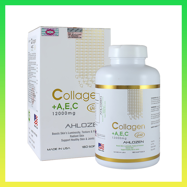 Viên Uống Collagen AEC 12000mg Ahlozen Mỹ 180 Viên - Hàng công ty