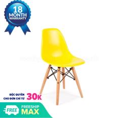 Kachi – Ghế nhựa Eames chân gỗ FP-235 (E1) (màu vàng)