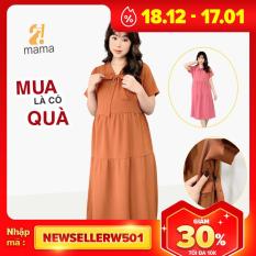 Đầm váy bầu dự tiệc 2MAMA dáng suông đẹp thiết kế thắt nơ – V08
