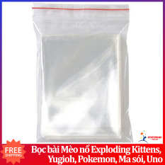 Sleeves bọc bài Mèo nổ Exploding Kittens, Yugioh, Pokemon, Uno bảo vệ bài 6.4 x 9 cm