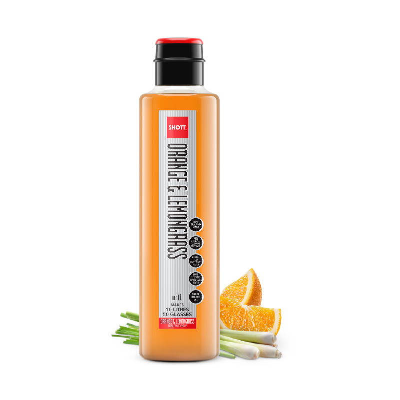 Syrup pha chế SHOTT – Vị Cam Sả (Orange& Lemongrass) – Chai 1L