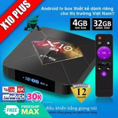 Android TV Box phiên bản 4G ram và 32G bộ nhớ trong ,bảo hành 1 đổi 1 trong 1 năm X10 plus