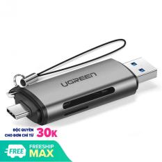 Đầu đọc thẻ nhớ SD/TF chuẩn USB Type-C/USB 3.0 Ugreen 50706