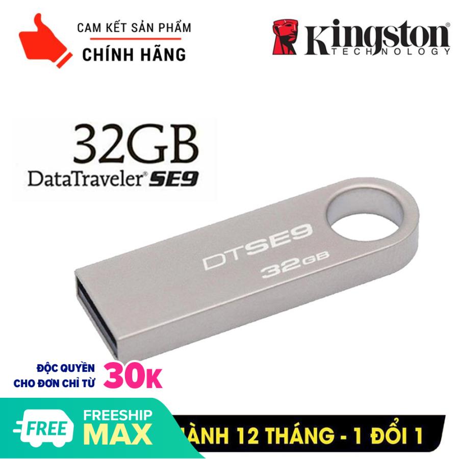 USB 32GB KINGSTON siêu nhỏ chống sốc chống nước, thiết kế vỏ nhôm nhỏ gọn, bảo hành 12 tháng lỗi...