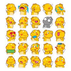 Bộ 25 sticker chủ đề rồng Qoobee cảm xúc ngộ nghĩnh chống nước dán điện thoại, laptop, xe đạp, nón bảo hiểm,…