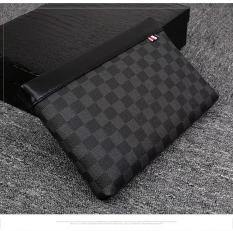 VÍ CẦM TAY CLUTCH KẺ Ô 5D CHẤT LIỆU DA SIÊU MỀM (HMT5D)