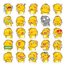 Bộ 25 Sticker chủ đề rồng Qoobee cảm xúc ngộ nghĩnh chống nước dán điện thoại, laptop, xe đạp, nón bảo hiểm,…