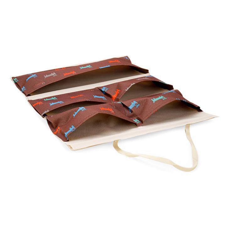 Túi treo 5 ngăn vải dày thanh gỗ chống thấm (Nâu)