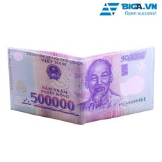 Ví Da Loại 1 Hình Dáng Tờ Tiền 500000 Đồng USA2626 [Free Ship]