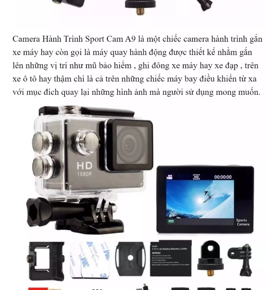 ( HÀNG CHÍNH HÃNG ) Camera hành trình 4K – Camera hành trình 2.0 FULL HD 1080P Cam A9 – Camera hành trình chống nước – camera hành trình xe máy phượt